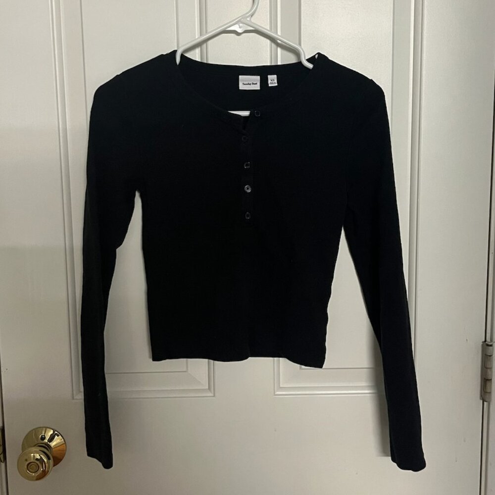 Aritzia Black Sunday's Best Drew Long Sleeve
